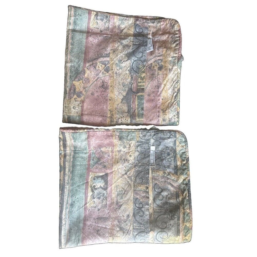 2 Croscill Accessories PILLOW SHAMS Pastel Watercolor Abstract  Sz 31” X 31”